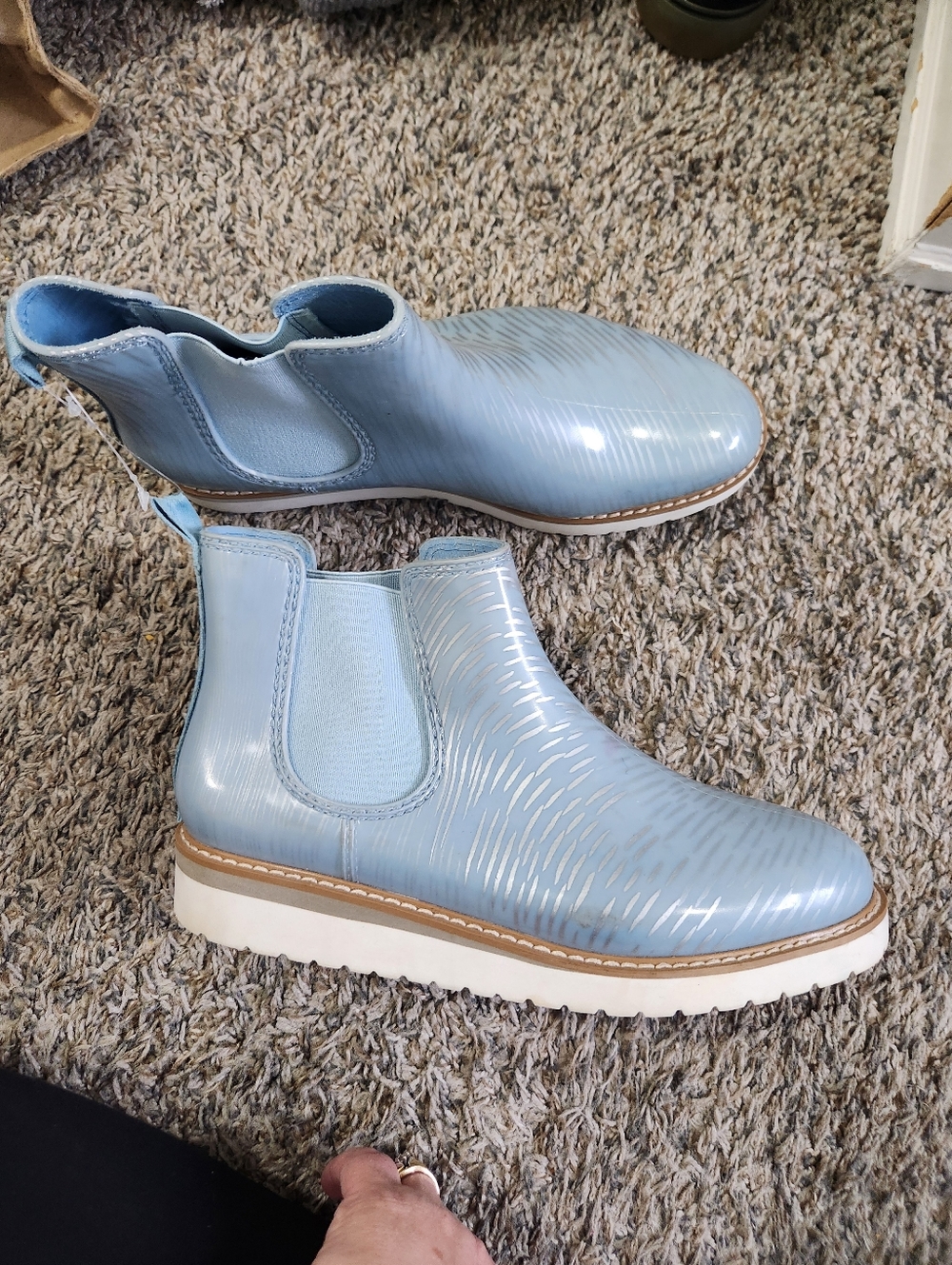 Cougar x Jill Malek Kensington chelsea Rain Short Boots size 10 Blue